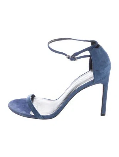 Pre-owned Stuart Weitzman Suede Sandals In Blue