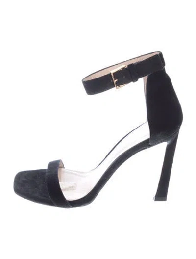 Pre-owned Stuart Weitzman Suede Sandals In Blue