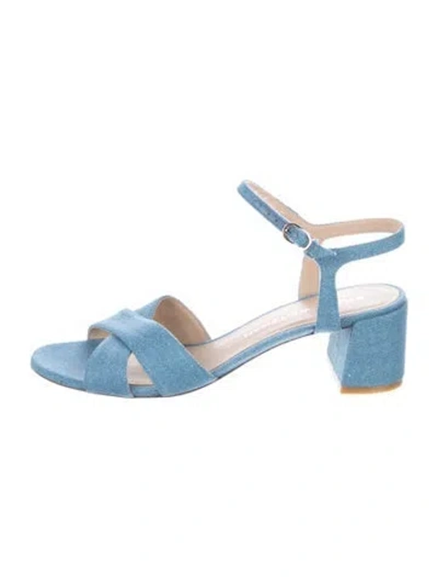 Pre-owned Stuart Weitzman Suede Sandals In Blue