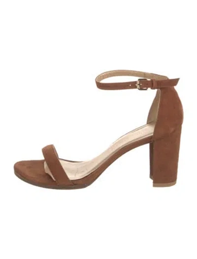 Pre-owned Stuart Weitzman Suede Sandals In Brown