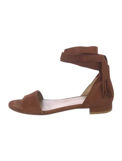 Pre-owned Stuart Weitzman Suede Sandals In Brown