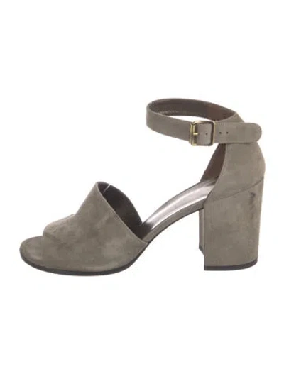 Pre-owned Stuart Weitzman Suede Sandals In Gray