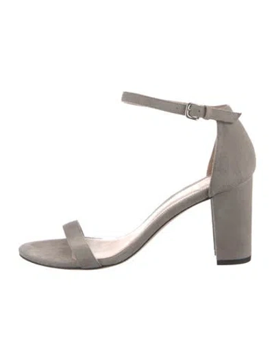 Pre-owned Stuart Weitzman Suede Sandals In Gray