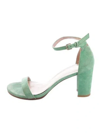 Pre-owned Stuart Weitzman Suede Sandals In Green