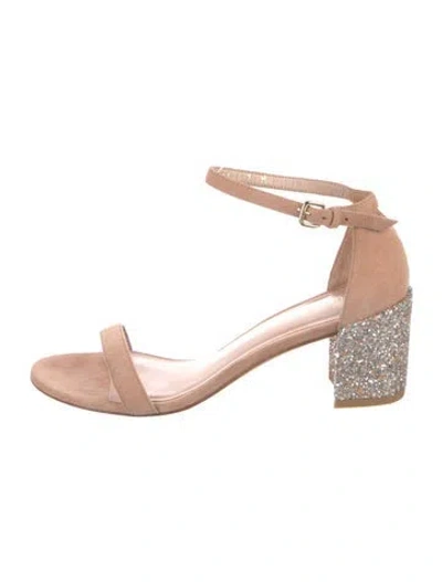 Pre-owned Stuart Weitzman Suede Sandals In Neutral