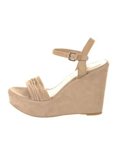 Pre-owned Stuart Weitzman Suede Sandals In Neutral