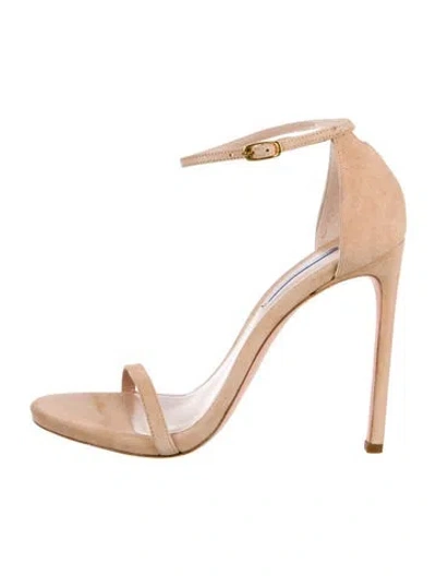 Pre-owned Stuart Weitzman Suede Sandals In Neutral