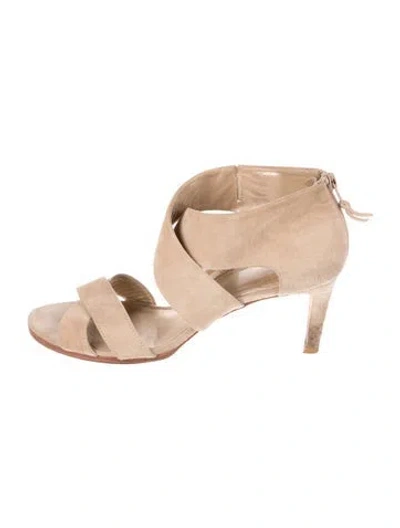 Pre-owned Stuart Weitzman Suede Sandals In Neutral