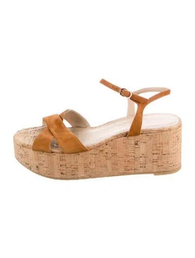 Pre-owned Stuart Weitzman Suede Sandals In Neutral