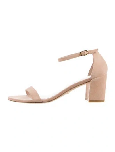 Pre-owned Stuart Weitzman Suede Sandals In Neutral
