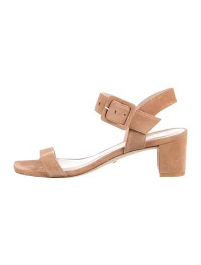 Pre-owned Stuart Weitzman Suede Sandals In Neutral