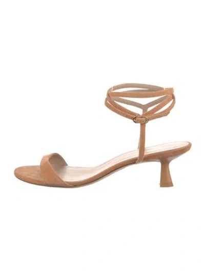 Pre-owned Stuart Weitzman Suede Sandals In Neutral