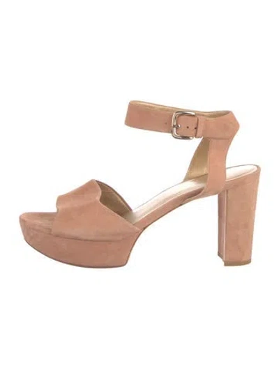 Pre-owned Stuart Weitzman Suede Sandals In Neutral