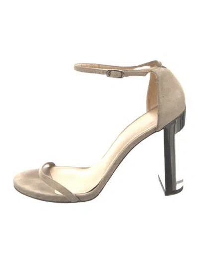 Pre-owned Stuart Weitzman Suede Sandals In Neutral