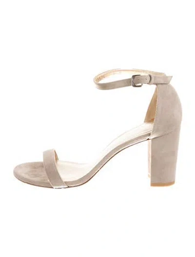 Pre-owned Stuart Weitzman Suede Sandals In Neutral