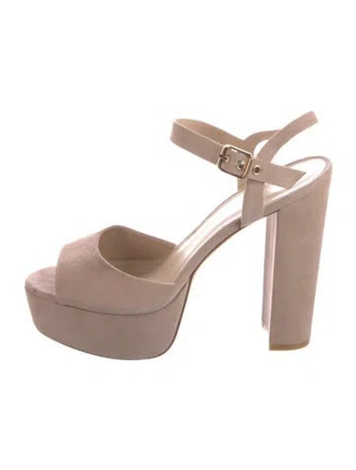 Pre-owned Stuart Weitzman Suede Sandals In Neutral