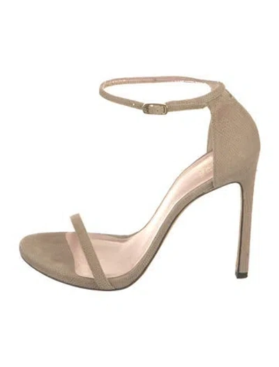 Pre-owned Stuart Weitzman Suede Sandals In Neutral
