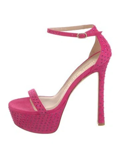 Pre-owned Stuart Weitzman Suede Sandals In Pink