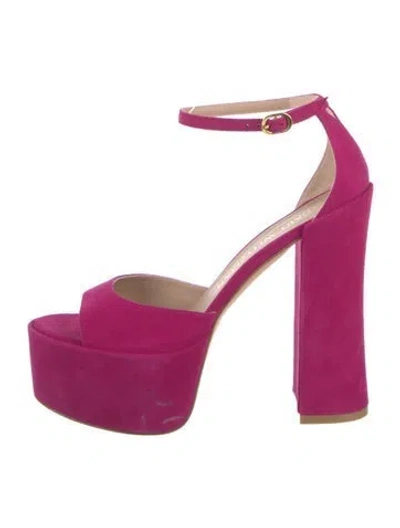 Pre-owned Stuart Weitzman Suede Sandals In Pink