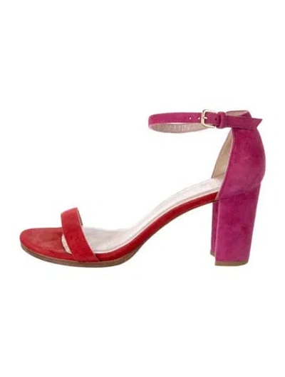 Pre-owned Stuart Weitzman Suede Sandals In Pink
