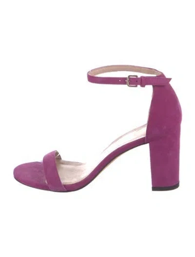 Pre-owned Stuart Weitzman Suede Sandals In Purple