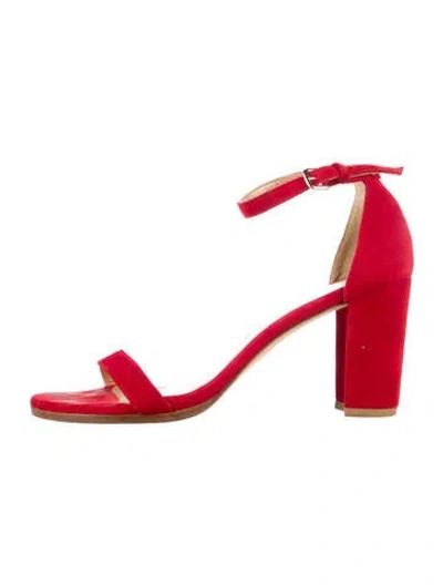 Pre-owned Stuart Weitzman Suede Sandals In Red
