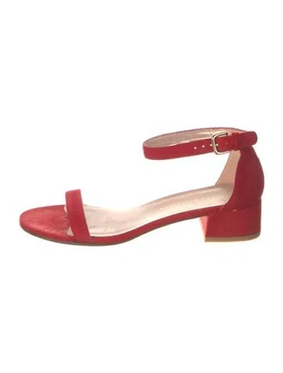 Pre-owned Stuart Weitzman Suede Sandals In Red