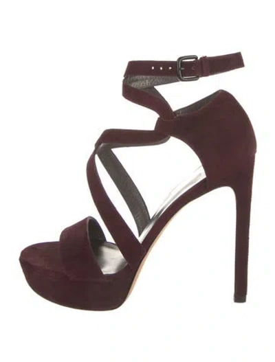 Pre-owned Stuart Weitzman Suede Sandals In Red