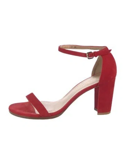 Pre-owned Stuart Weitzman Suede Sandals In Red