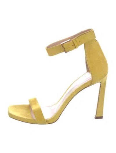 Pre-owned Stuart Weitzman Suede Sandals In Yellow