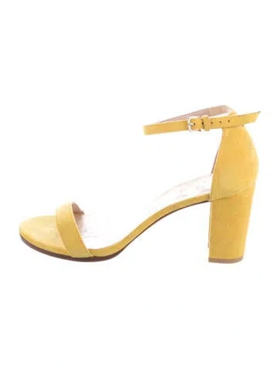 Pre-owned Stuart Weitzman Suede Sandals In Yellow