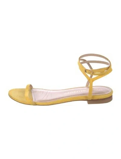Pre-owned Stuart Weitzman Suede Sandals In Yellow