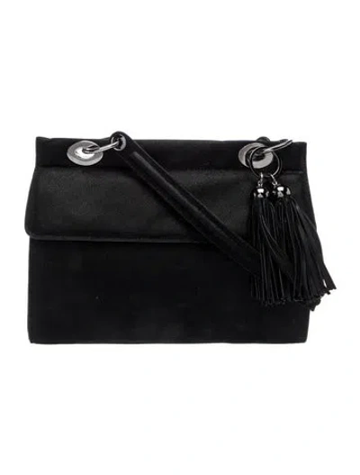 Pre-owned Stuart Weitzman Suede Shoulder Bag In Black