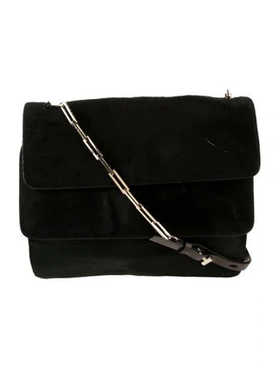 Pre-owned Stuart Weitzman Suede Shoulder Bag In Black