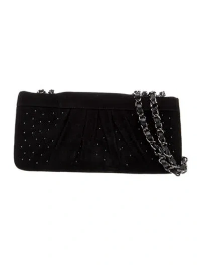 Pre-owned Stuart Weitzman Suede Shoulder Bag In Black