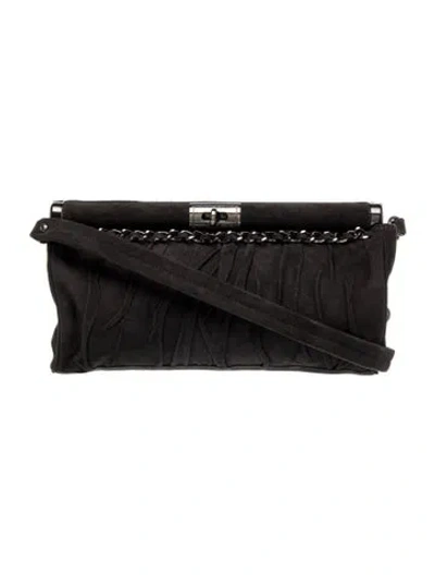 Pre-owned Stuart Weitzman Suede Shoulder Bag In Black