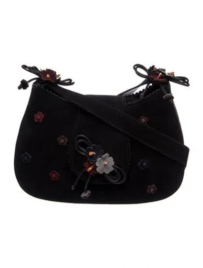 Pre-owned Stuart Weitzman Suede Shoulder Bag In Black