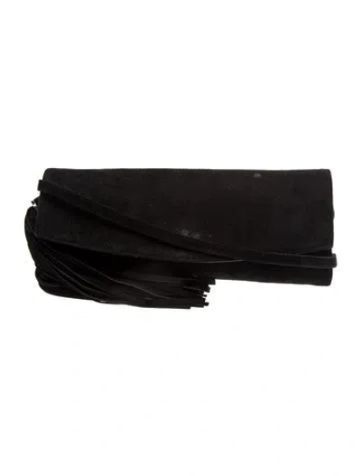 Pre-owned Stuart Weitzman Suede Shoulder Bag In Black