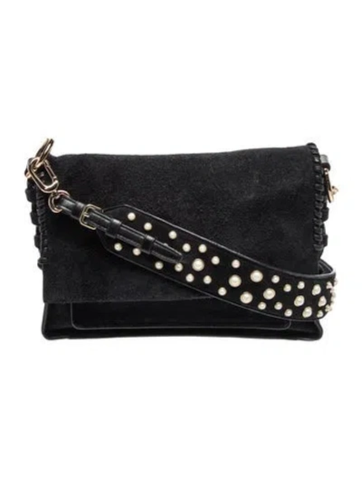 Pre-owned Stuart Weitzman Suede Shoulder Bag In Black