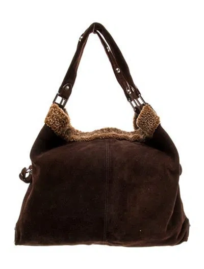 Pre-owned Stuart Weitzman Suede Shoulder Bag In Brown