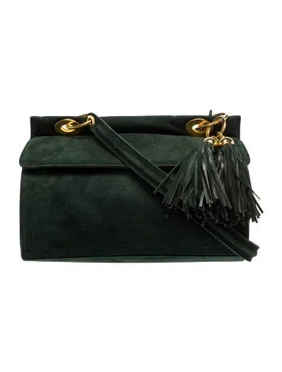 Pre-owned Stuart Weitzman Suede Shoulder Bag In Green