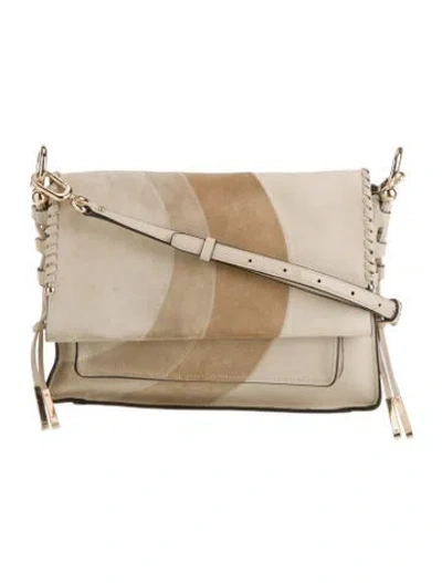 Pre-owned Stuart Weitzman Suede Shoulder Bag In Neutral