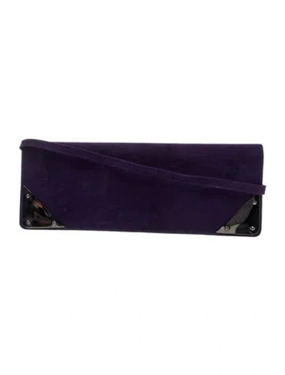 Pre-owned Stuart Weitzman Suede Shoulder Bag In Purple