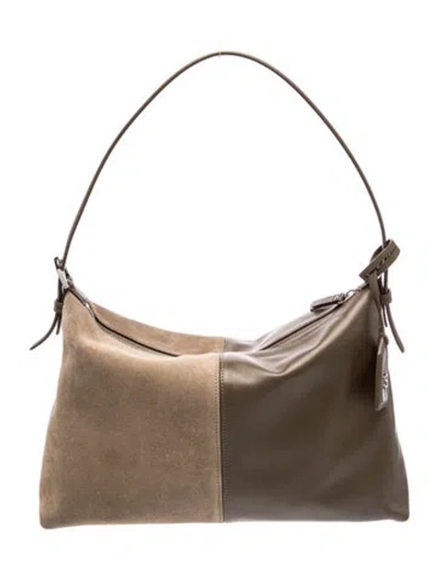 Pre-owned Stuart Weitzman Suede Shoulder Bag W/ Tags In Neutral