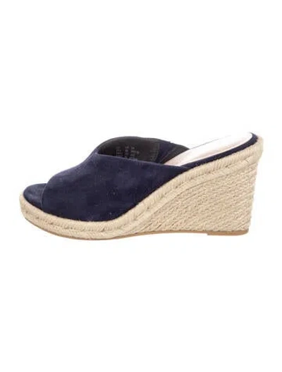 Pre-owned Stuart Weitzman Suede Slides In Black