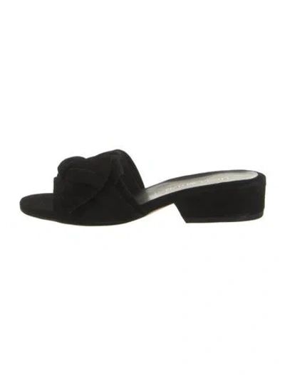 Pre-owned Stuart Weitzman Suede Slides In Black