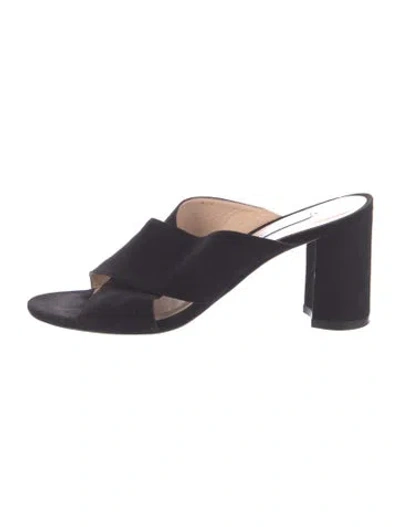 Pre-owned Stuart Weitzman Suede Slides In Blue