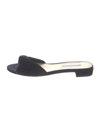 Pre-owned Stuart Weitzman Suede Slides In Blue