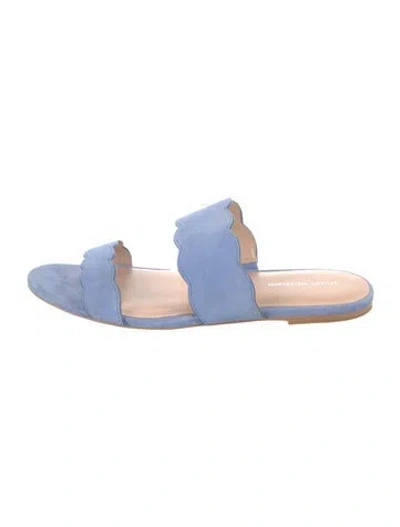Pre-owned Stuart Weitzman Suede Slides In Blue