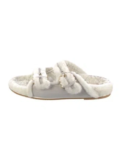 Pre-owned Stuart Weitzman Suede Slides In Neutral